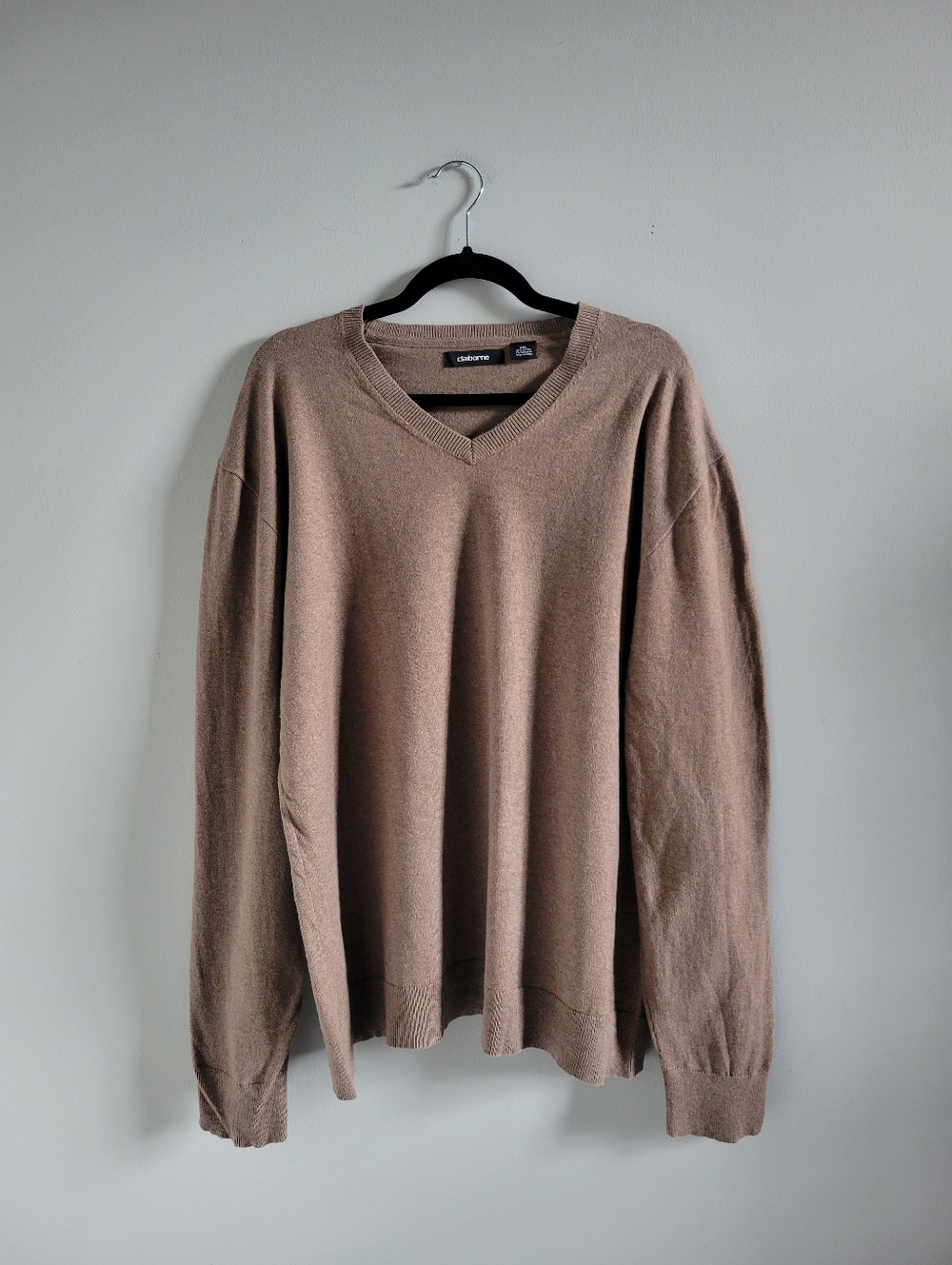 Claiborne Tan V-Neck Sweater Mens Sixe XXL